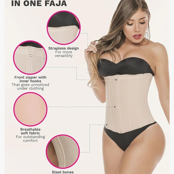 Women's Cream Shapewear Corset - Picture 3 of 3